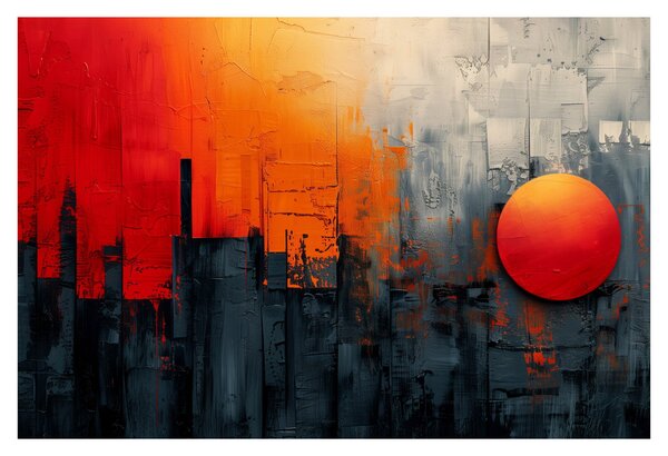 Obraz - Abstraktná maľba mesta (90x60 cm)