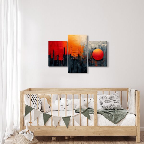 Obraz - Abstraktná maľba mesta (90x60 cm)