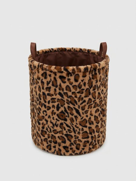 Sinsay - Plyšový úložný kôš s uchami s leopardím vzorom - viacfarebná