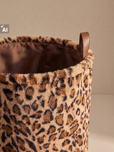Sinsay - Plyšový úložný kôš s uchami s leopardím vzorom - viacfarebná
