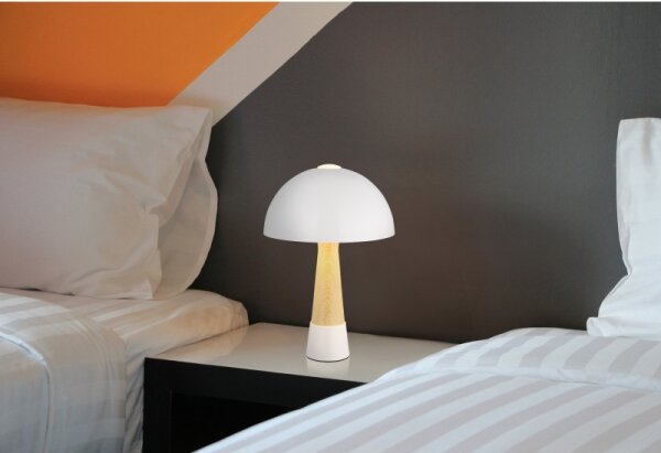 Globo 51570122 - Stolná lampa PAULIN 1xE27ILLU/40W/230V biela