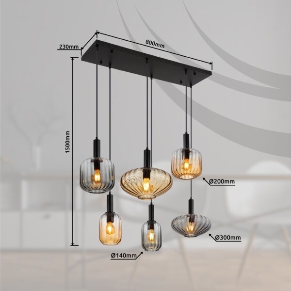 Globo 15719-6 - Luster na lanku VALLETTA 6xE27/60W/230V