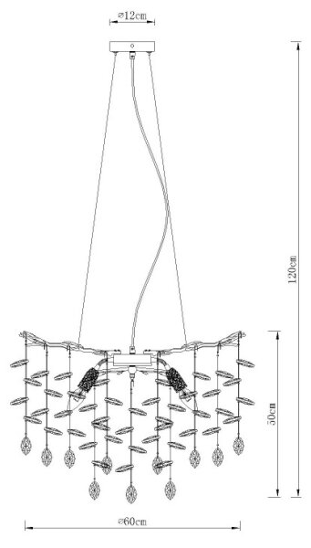 Globo 64138H1G - Závesný luster QUEENA na lanku 8xE14/40W/230V zlatý