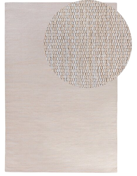 Koberec béžový bavlnený 140 x 200 cm ručne tkaný obdĺžnikový moderný minimalistický