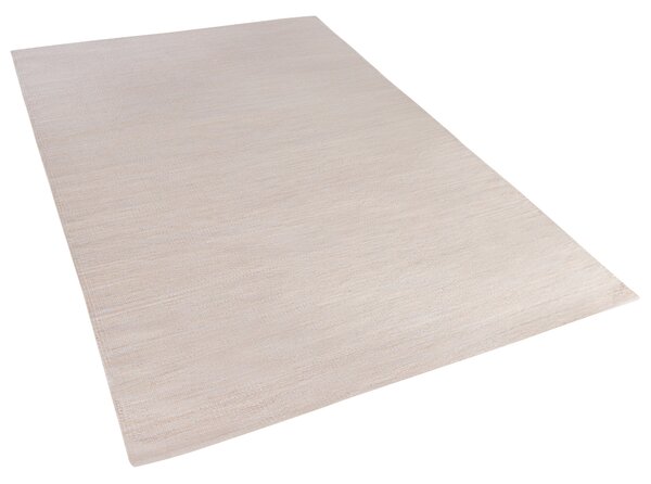 Koberec béžový bavlnený 140 x 200 cm ručne tkaný obdĺžnikový moderný minimalistický