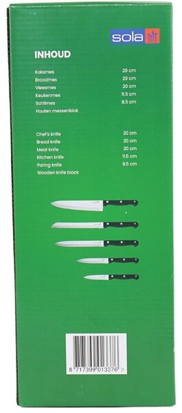 Súprava nožov SOLA KNIFE v drevenom bloku, 6 ks
