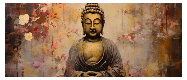Obraz - Budha, maľba (120x50 cm)