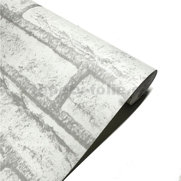 Samolepiace tapety 45 cm x 10 m IMPOL TRADE 9203, tehla bielo-sivá, Samolepiace tapety
