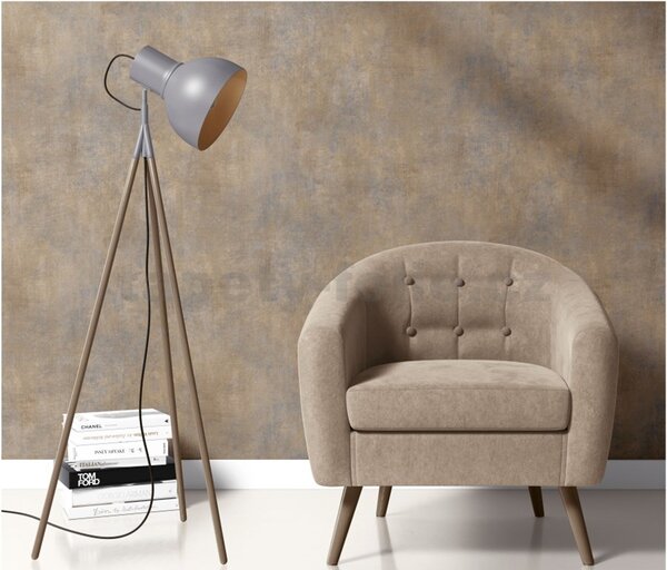 Vliesové tapety na stenu ELLE DECORATION 4 10438-20, rozmer 10,05 m x 0,53 m, stierkovaná omietka zlato-modrá, Erismann