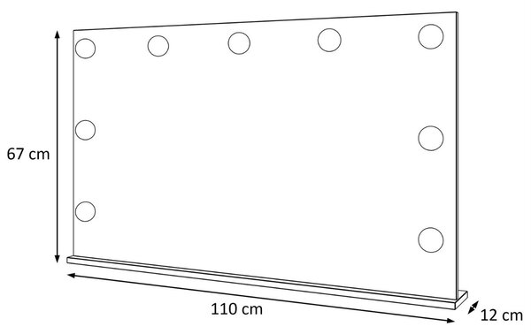 KOZMETICKÉ ZRKADLO VALENTINA BIELE 110 x 67 cm ELITE 2