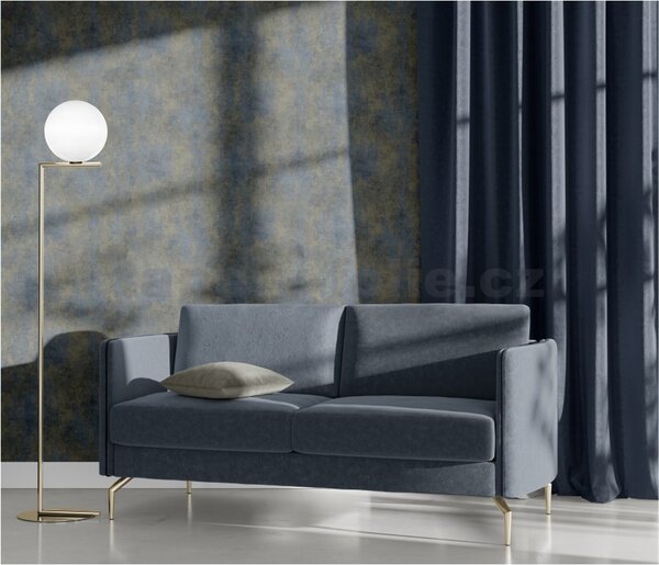 Vliesové tapety na stenu ELLE DECORATION 4 10438-08, rozmer 10,05 m x 0,53 m, stierkovaná omietka modro-zlatá, Erismann