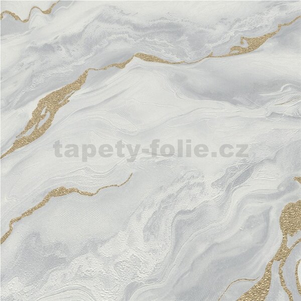 Vliesové tapety na stenu ELLE DECORATION 4 10447-31, rozmer 10,05 m x 0,53 m, mramor sivo-zlatý, Erismann