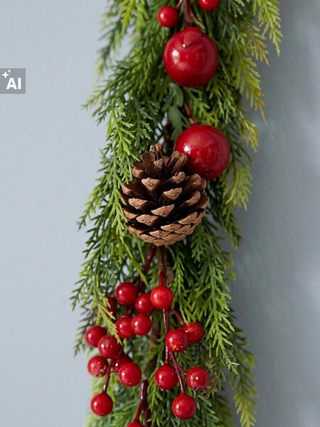 Sinsay - Vianočná závesná dekorácia z vetvičiek, šišiek a bobúľ - viacfarebná