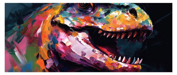 Obraz - Dinosaurus, maľba (120x50 cm)