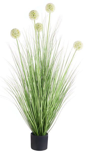 Umelá rastlina v kvetináči zelená čierna 120 cm vysoká tráva dekoratívny doplnok do interiéru