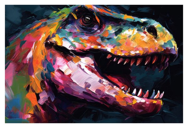 Obraz - Dinosaurus, maľba (90x60 cm)