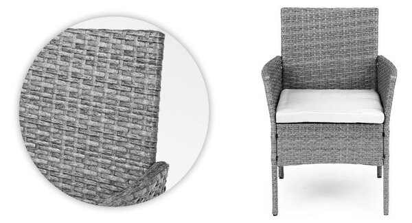 ZÁHRADNÝ SET CONO SLIM ŠEDÝ 2 x STOLIČKA + STOLÍK