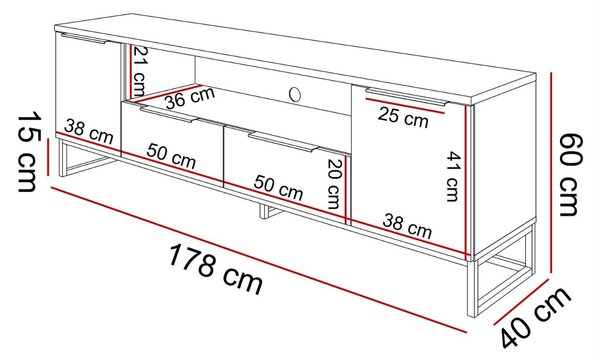 TV STOLÍK VALBO DUB ARTISAN 179 cm