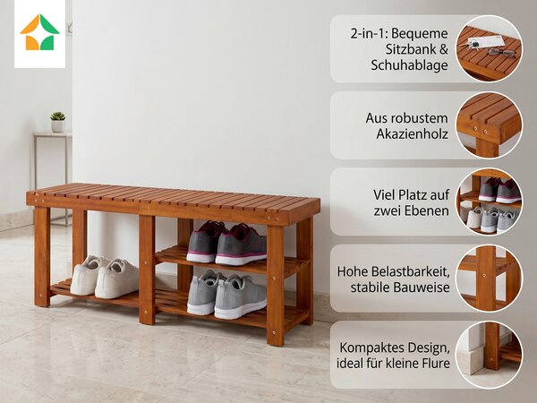 REGÁL NA TOPÁNKY, farba akácie, akácia, Prestige Home - Skrine, regály & police na topánky, Online Only