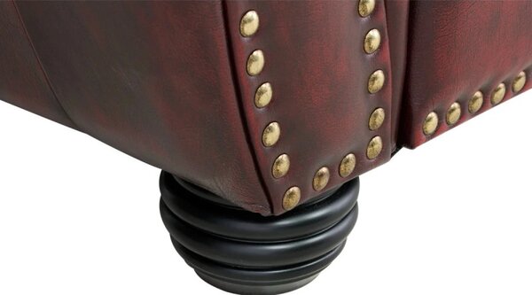 Křeslo Chesterfield Hereford z pravé kůže červené