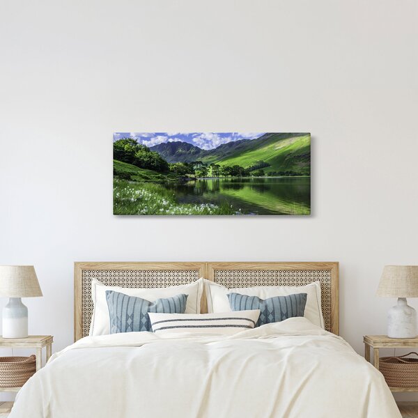 Obraz - Krajina s jazerom (120x50 cm)