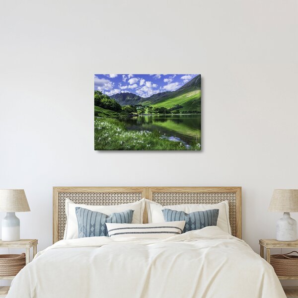 Obraz - Krajina s jazerom (70x50 cm)