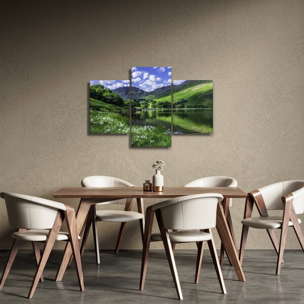 Obraz - Krajina s jazerom (90x60 cm)