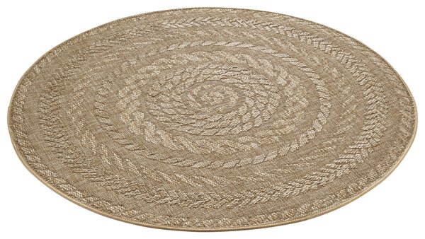 Hanse Home, Kusový koberec Forest 103998 Beige / Brown – na von aj na doma, 160x160 (priemer) kruh, béžová, chodba / predsieň