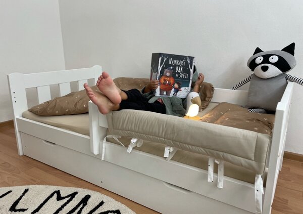 Detská masívna posteľ Maja biela + box Rozmer: 160x80