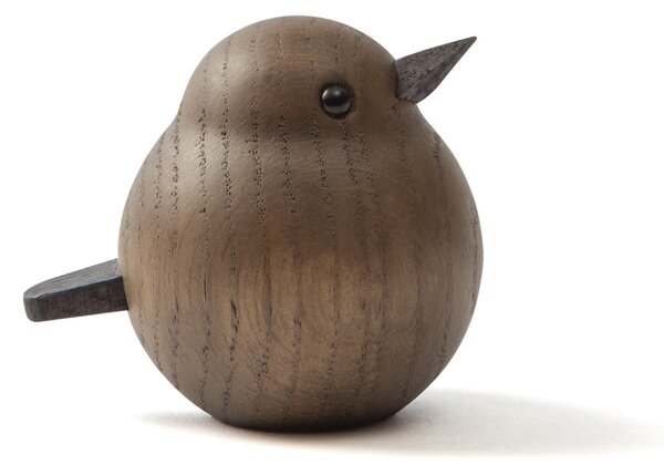 Drevený vtáčik Mini Sparrow Smoke Stained Oak
