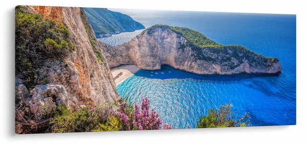 Obraz - Pláž Navagio, Grécko (120x50 cm)