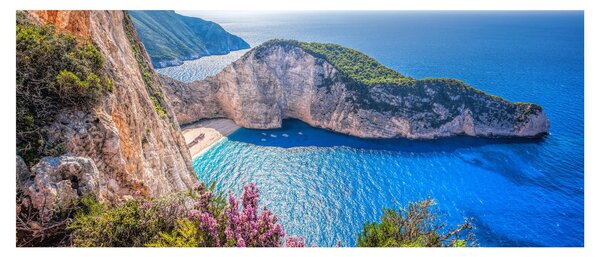 Obraz - Pláž Navagio, Grécko (120x50 cm)