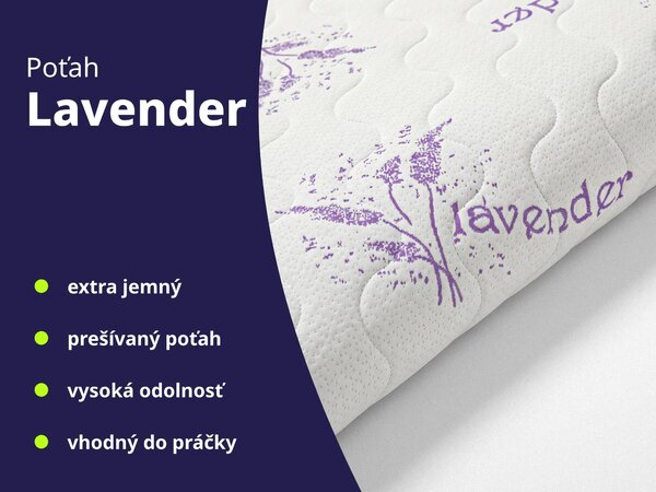 Wilsondo Taštičkový matrac s kokosom Dax 90x200x24 - poťah Lavender