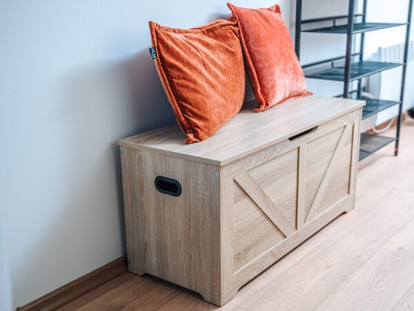 Úložný box LEHAC s vekom 100x46cm, dub sonoma
