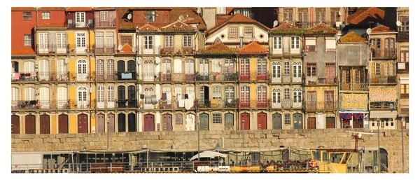 Obraz - Nábrežná štvrť, Portugalsko (120x50 cm)