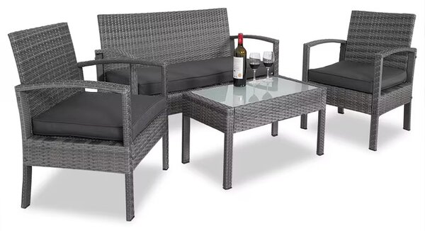 Ratanový set - sivý/antracit