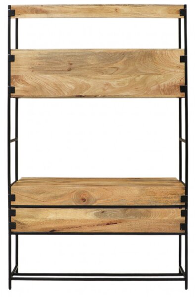 Písací stôl s knižnicou Gita 130x213x55 indický masív mango
