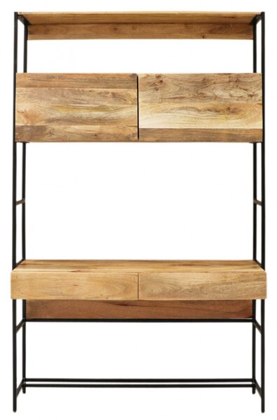 Písací stôl s knižnicou Gita 130x213x55 indický masív mango