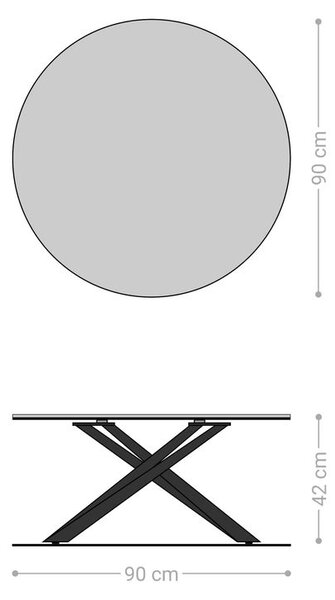 DELIFE Konferenčný stolík Edge okrúhly 90x90 cm keramika Minas Melange Sarity nerezová oceľ kefovaná