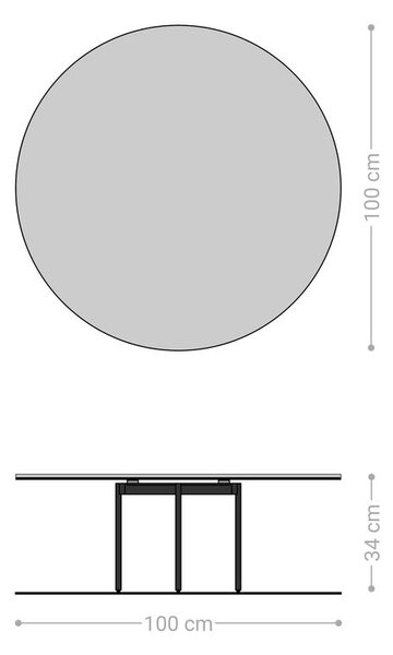 DELIFE Konferenčný stolík Edge okrúhly 100x100 cm keramika Laminam® Emperador Extra Lucidato tmavohnedá Trive kov čierna