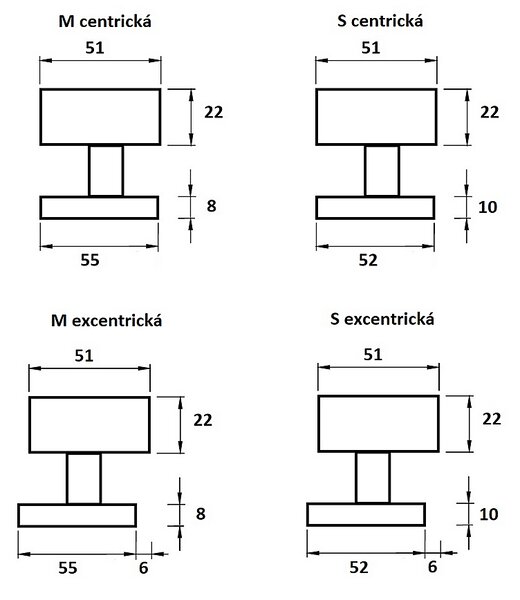 Dverové GULE TWIN H 3127M HR (E ) - centrická, KP guľa pevná kus, Twin E (nerez matná)