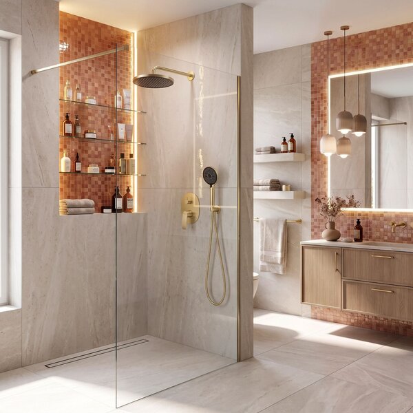 Podomietková sprchová súprava Rea Como M2 Brush Gold + BOX