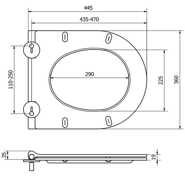 Mexen - WC sedátko SLIM DUROPLAST na wc misu LENA RICO SOFIA CARMEN (B6101) | soft-close, 39050100