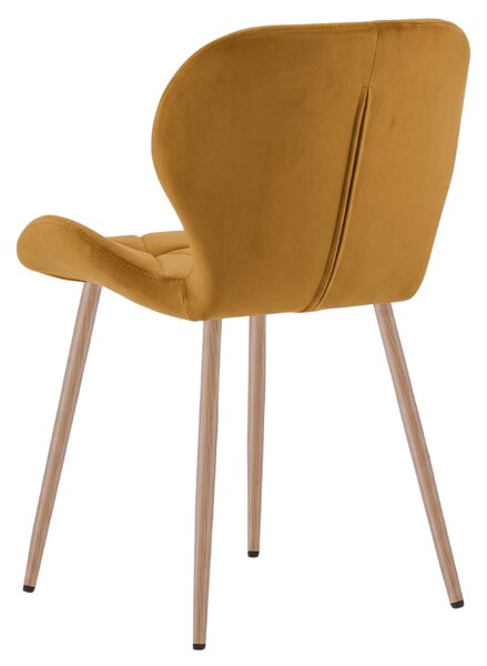Jedálenská stolička MANGO VELVET, horčicová