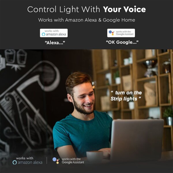 V-TAC Smart WiFi LED pás SET RGB+CCT 13W, 1200lm, vodeodolný IP65 (5m+zdroj+ovládanie)
