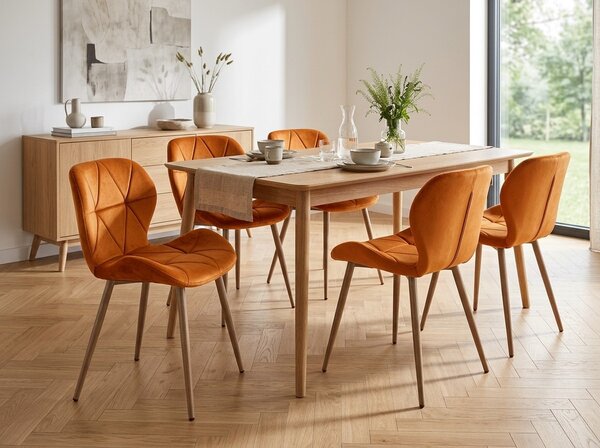 Jedálenská stolička MANGO VELVET, terakotová