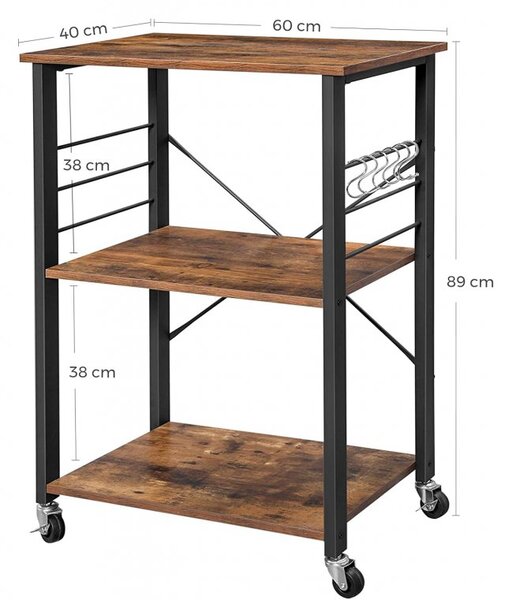 SONGMICS Industriálny kuchynský regál 60 x 90 cm