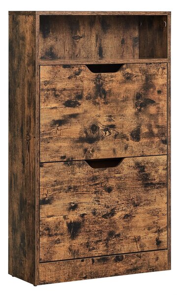 VASAGLE Výklopný botník 60x24x102cm hnedý