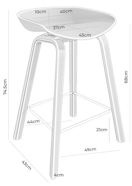 MUZZA Barová stolička rieno 68 cm čierna