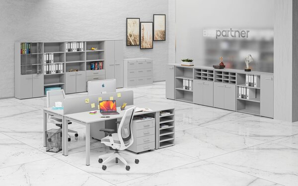Triediaci regál PRIMO GRAY, 800 x 420 x 1781 mm, 45 priehradok, sivý